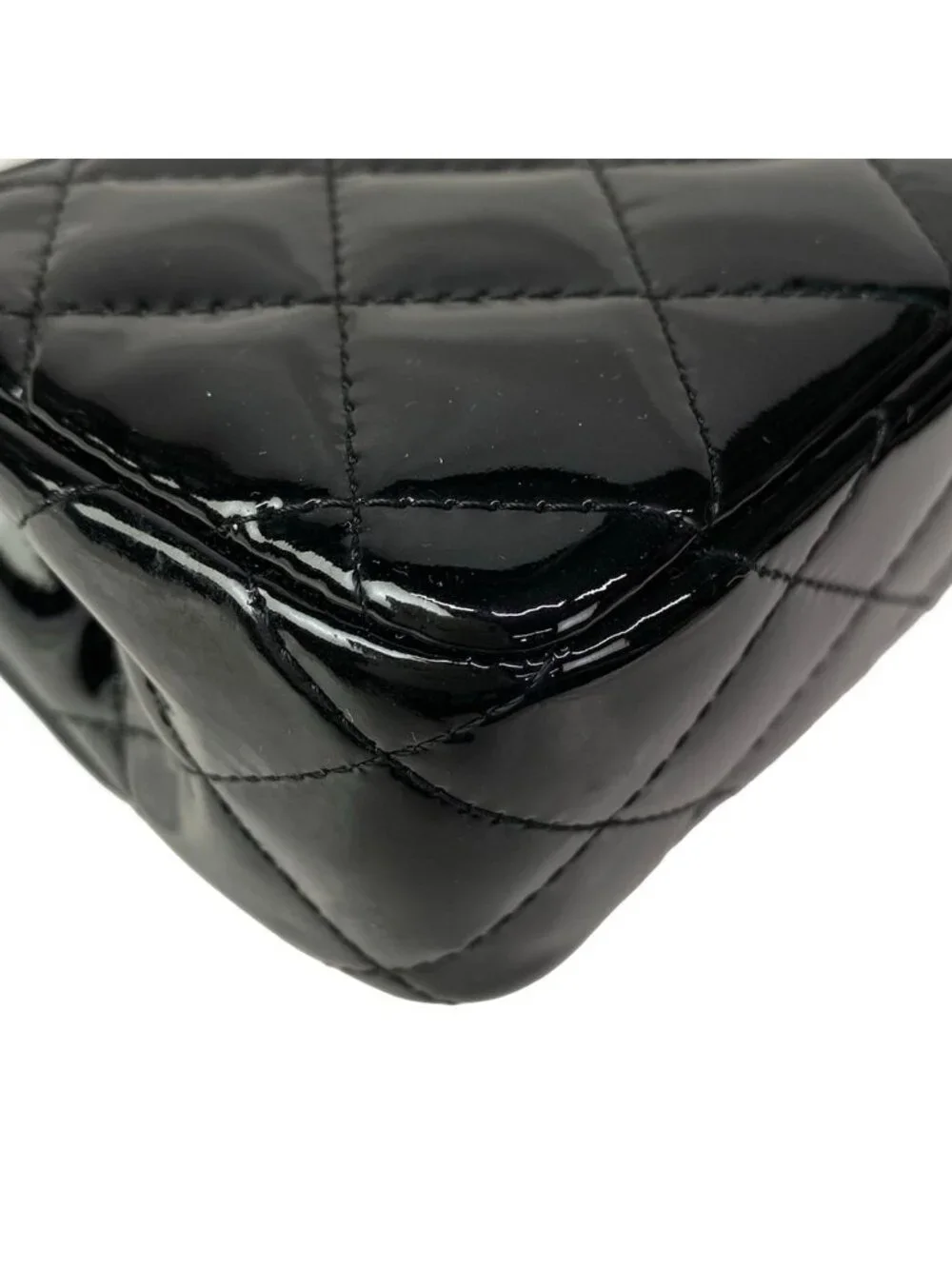Chanel Shoulder Bag Extra Mini Quilted Black Chain Silver Leather